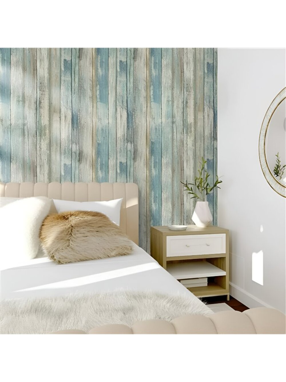 Wood Wallpaper Rustic Self-Adhesive Removable Faux Wood Peel and Stick